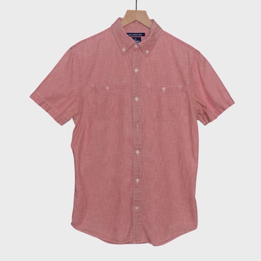 Old Navy Cotton‎ Chambray Slim Fit Button Down Shirt
